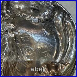 Best Victorian Nymph Fairy Floral Antique Silverplate Hand Mirror