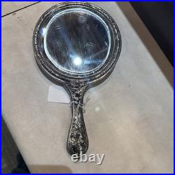 Best Victorian Nymph Fairy Floral Antique Silverplate Hand Mirror