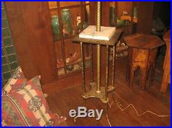 Bradley Hubbard Exquisite Cast Iron Brass Floor Table Oil Lamp Hand Painted GWTW