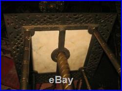 Bradley Hubbard Exquisite Cast Iron Brass Floor Table Oil Lamp Hand Painted GWTW