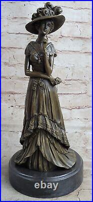 Bronze Sculpture Victorian Style Female Signed Original Vitaleh Hand Made Figure