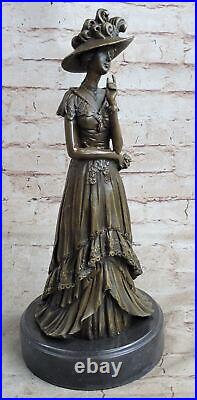 Bronze Sculpture Victorian Style Female Signed Original Vitaleh Hand Made Figure