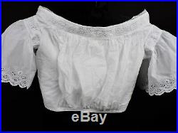 CIVIL War Era Young Girls Summer Bodice For Dress W Rich Hand Embroidery