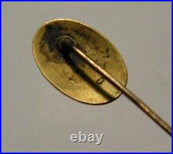 CXK Vintage Victorian 14K Gold 3/4 Stick Lapel Pin Hand Engraved Letter B 2g