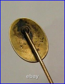 CXK Vintage Victorian 14K Gold 3/4 Stick Lapel Pin Hand Engraved Letter B 2g