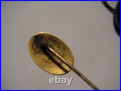 CXK Vintage Victorian 14K Gold 3/4 Stick Lapel Pin Hand Engraved Letter B 2g