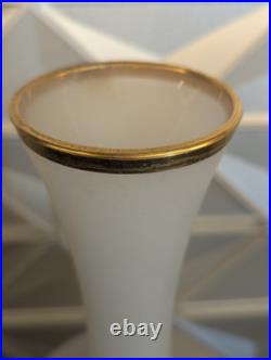 Cameo Vase, Antique French Napoleon White Opaline 13Tall, Rare
