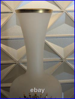 Cameo Vase, Antique French Napoleon White Opaline 13Tall, Rare