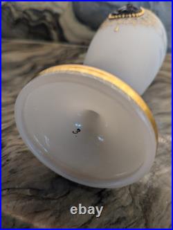 Cameo Vase, Antique French Napoleon White Opaline 13Tall, Rare