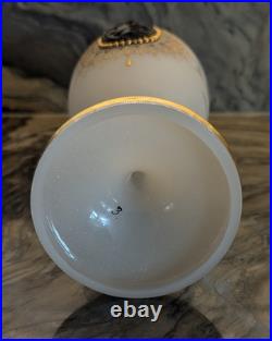 Cameo Vase, Antique French Napoleon White Opaline 13Tall, Rare