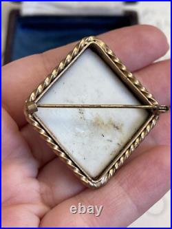 Cameo brooch Antique 19th god Hermes Victorian Style Hand Carved Very Rare G. Pl