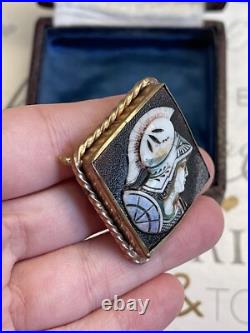 Cameo brooch Antique 19th god Hermes Victorian Style Hand Carved Very Rare G. Pl