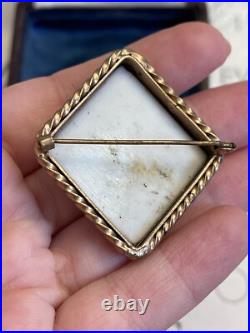 Cameo brooch Antique 19th god Hermes Victorian Style Hand Carved Very Rare G. Pl