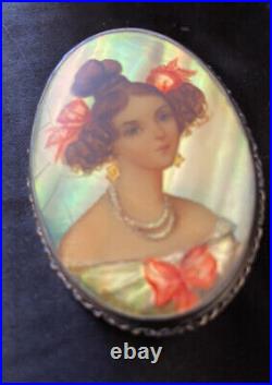 Cameo hand painted lady. WOW! Antique Victorian On Shell