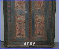 Circa 1808 Sumlime Hand Painted French Wardrobe Or Hall Cupboard In Oak Wood