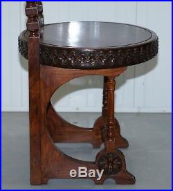Circa 1900 Carlo Bugatti Throne Chair Solid Hardwood Hand Carved Wood Rare Find
