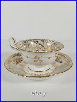 Coalport Hand Painted & Richly Gilded Tea Cup & Saucer