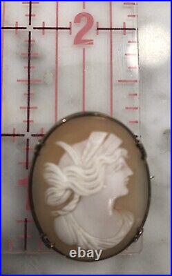 ESTATE SALE Antique 14K Gold Hand Carved Italian Cameo Brooch Victorian Pin