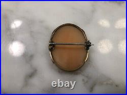 ESTATE SALE Antique 14K Gold Hand Carved Italian Cameo Brooch Victorian Pin