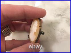 ESTATE SALE Antique 14K Gold Hand Carved Italian Cameo Brooch Victorian Pin