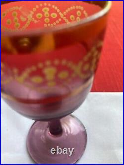 EXTREMELY RARE ANTIQUE GOLD RIMMED HAND PAINTED Gilt Goblet