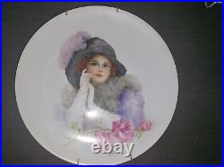 EXTREMELY RARE Holiday China Hand Painted-Germany, Woman With Roses victorian