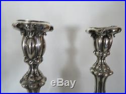 Early 1900s Hand Made 19oz Sterling Silver Pair of Shabbat Candle Sticks 9284