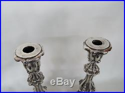 Early 1900s Hand Made 19oz Sterling Silver Pair of Shabbat Candle Sticks 9284