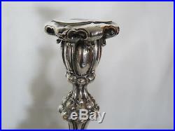 Early 1900s Hand Made 19oz Sterling Silver Pair of Shabbat Candle Sticks 9284