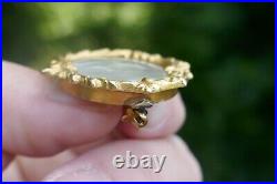 Early 19th Century 14kt+ Yellow Gold Brooch With Hand Painted Portrait 7 Grams