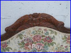 Early Victorian 1880s Hand Carved Rosewood Sofa Couch 8807