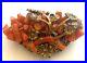 Early Victorian Coral Branch Brooch/Pin Gold Flowers Leaves Filagree Hand Wired