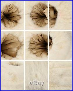 Edwardian Victorian Winter White Ermine Fur Tail Hand Warmer Muff, Early 1900's