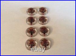 Eight(8) Victorian Essex Crystal Fox Face 3/4 Round Unmounted Hand Painted