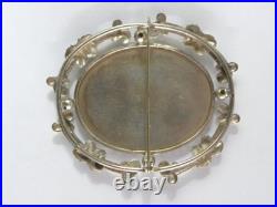 Estate 19c Antique Miniature Humayun's Tomb Hand Painted Brooch Sterling 2.5