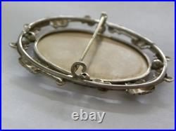 Estate 19c Antique Miniature Humayun's Tomb Hand Painted Brooch Sterling 2.5