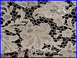 Exquisite 19th C Victorian Hand Made Needle Lace Floral Cape For Dress