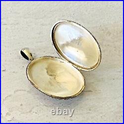Exquisite Large Victorian Sterling Silver Locket Pendant Expertly Hand Engraved