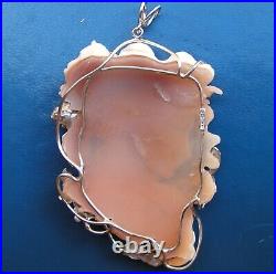 Exquisite antique Victorian Xlarge shell cameo pendant? Hand carved