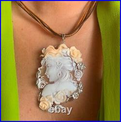 Exquisite antique Victorian Xlarge shell cameo pendant? Hand carved