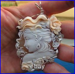 Exquisite antique Victorian Xlarge shell cameo pendant? Hand carved