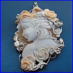 Exquisite antique Victorian Xlarge shell cameo pendant? Hand carved