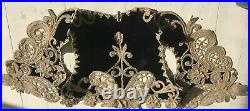 Fabulous Antique Victorian 3D Bobbin Hand Made Lace Black Velvet Bolero Vest