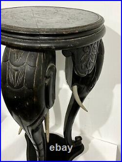 Fabulous Victorian ANGLO INDIAN SIDE TABLE Hand Carved With ELEPHANT HEAD LEGS