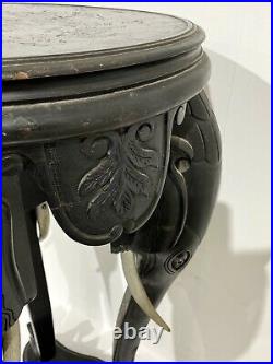 Fabulous Victorian ANGLO INDIAN SIDE TABLE Hand Carved With ELEPHANT HEAD LEGS