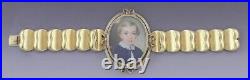 Fantastic c1850 Victorian 14k Gold Hand Painted Miniature Portrait Bracelet