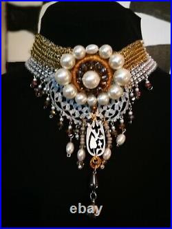 Fashion jewelry woman jewels necklace collier pearl choker jewellery design rare