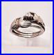 French Victorian sterling silver claddagh promise ring with hands holding heart