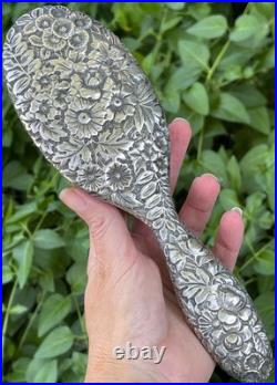 GORHAM Sterling Silver Antique Victorian Repousse Vanity hand Brush