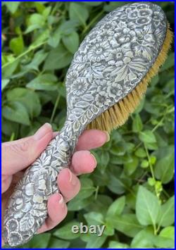 GORHAM Sterling Silver Antique Victorian Repousse Vanity hand Brush